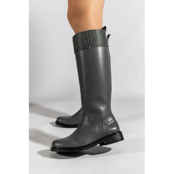 Botas De Cuero Vacuno Nigeria Modelo Venecia Gris 