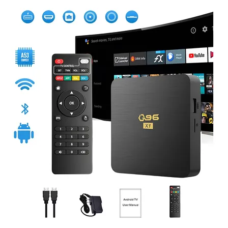 Tv Box Q96 4k , Android 14 + 8 Ram +128 Memoria Interna Negro