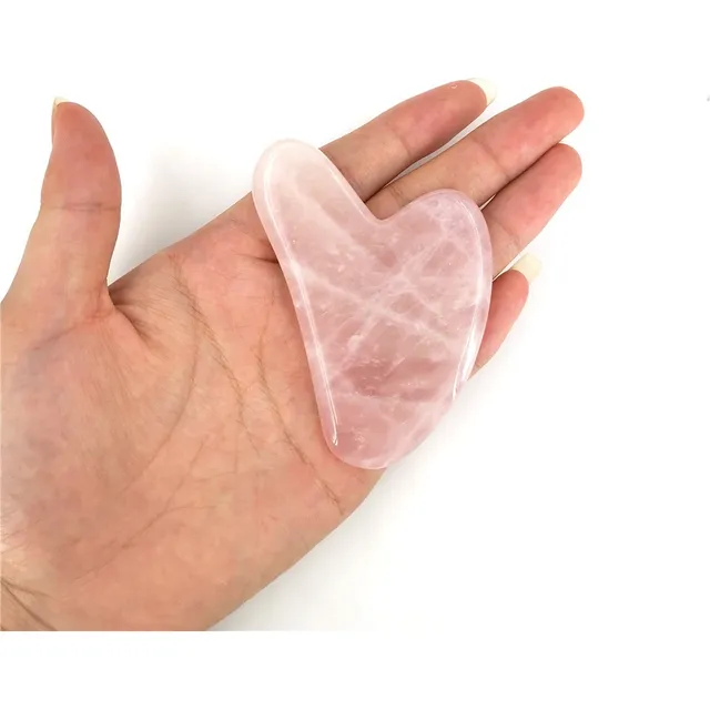 1 Gua Sha Grande Jade Cuarzo Rosa Blanco Guasha Rejuvenece