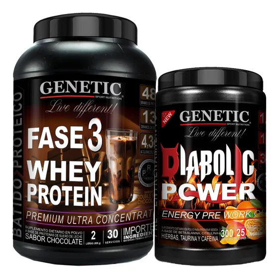 Fase 3 Whey Protein Concentrada Preentreno Diabolic Genetic
