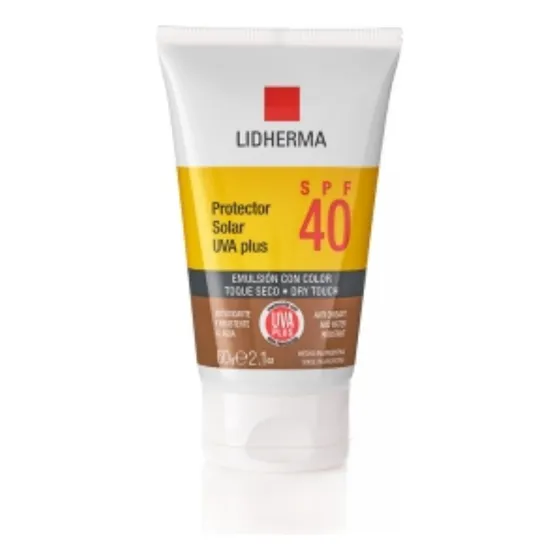 Lidherma Protector Solar Color 40 Toque Seco Spf Uva Plus