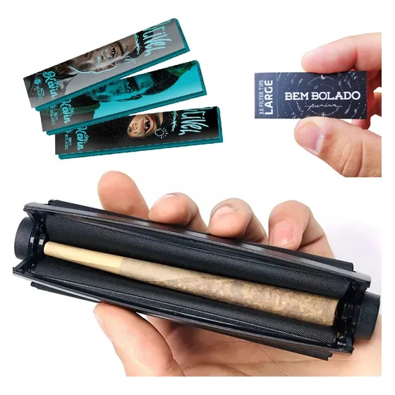 Kit Bolador Cone Seda Piteira Bem Bolado Pilão Yellow Finger