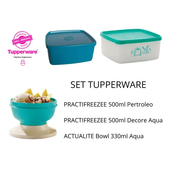 Tupperware Set 2x Practi Freezee 500ml C/u Bowl 330ml 30%off