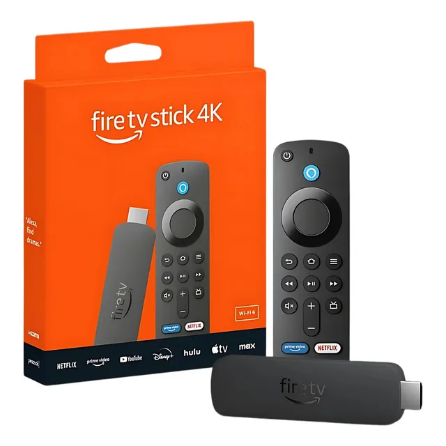 Amazon Fire Tv Stick 4k 8gb con Pilas, Control Remoto, Adaptador, Cable y HDMI - Negro