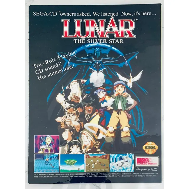 Anuncio Vintage Original Lunar: The Silver Star - Sega Cd