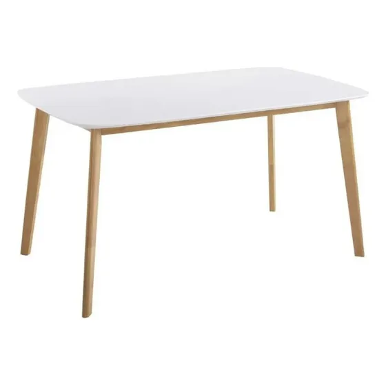 Mesa De Comedor Eames Claire 140 X 80 Madera Más Que Sillas Nordica Color Blanco