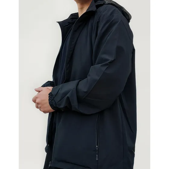 Campera Cortaviento Impermeable Con Capucha Hombre Rw