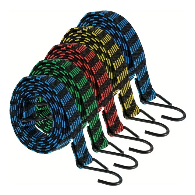 5pcs Liga Elastica Ganchos Sujecion Carga Equipaje Reforz