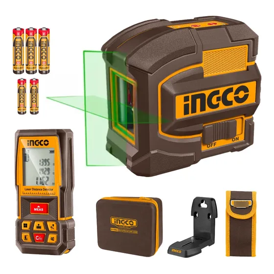 Nivel Laser 35m + Medidor De Distancia 75m Ingco Cosll0401