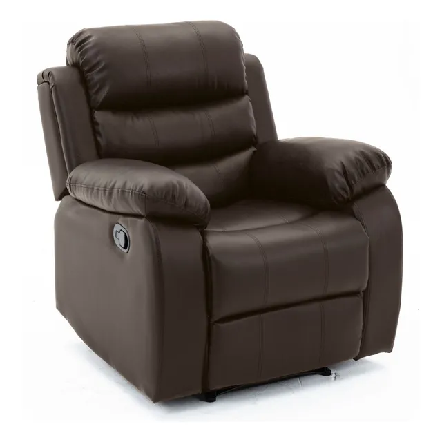 Sillon Reposet Reclinable Individual Tapizado En Simil Cuero Color Marrón Diseño de la tela Moderno