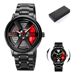 Reloj Rin De Auto Deportivo Giratorio Acero Inox Reloj Rin De Auto Deportivo Giratorio Acero Inox