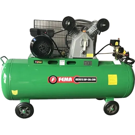 Compresor Aire Fema Correa 120 Litros 3 Hp 220v Color Verde