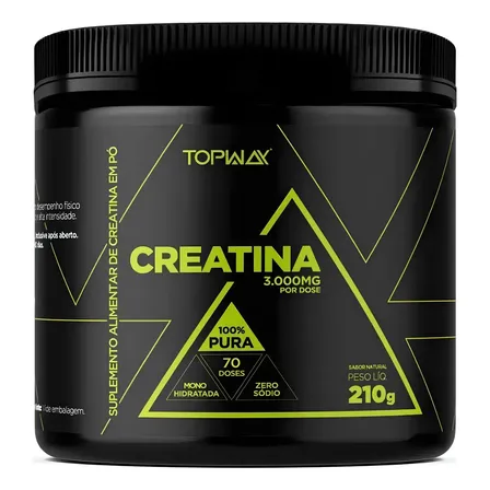 Creatina 100% Pura Topway Linha Topway Suplemento Em Pó 210g 70 Doses Sem Sabor