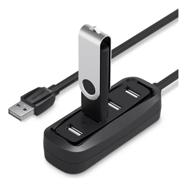 Docking Hub Usb Vention Con 4 Puertos Usb 2.0 Negro
