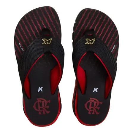 Sandália Masculina Orak Flamengo Borracha Vermelha Kenner Preto/vermelho Liso 43 Br