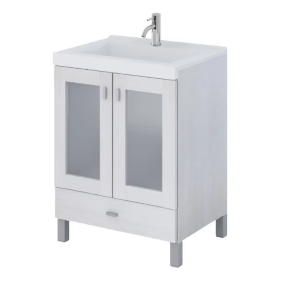 Combo Vanitory C/mesada 1a Schneider Terra Vetro Blanco 50cm