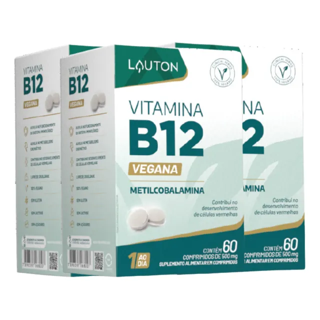 3x Metilcobalamina B12 Vegana 60 Caps Cada Pote