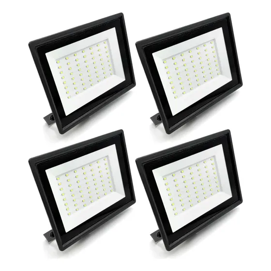 Pack 4 Foco Proyector Led Reflector 50w Ip65 Ik08 Fría Sec