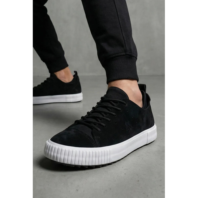 Tênis Masculino Polo Wear Camurça Casual Premium Preto Lisa