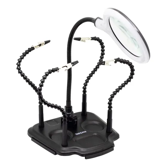 Soporte Para Soldar Con Lupa, Luz Led Y Pinzas Zd-11m-2 