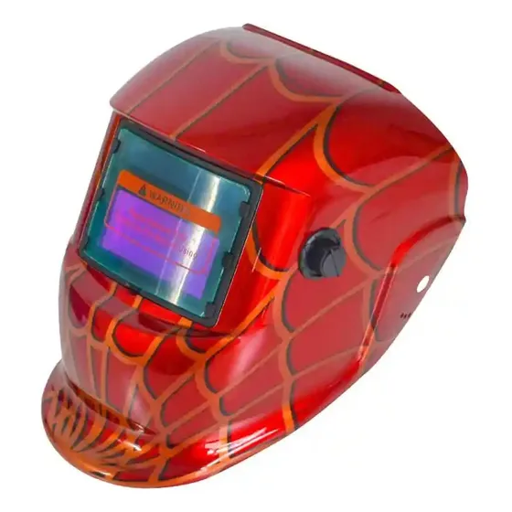 Careta Automática Para Soldar 90x40mm Diseño Rojo
