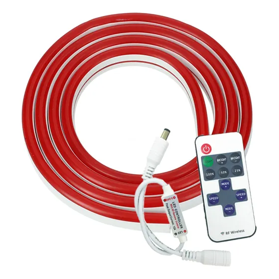 Combo Neon Flex Rojo Más Control De Funciones Estrobo