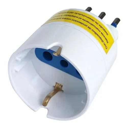 Adaptador Schuko Blanco Con Protección 1500w Macrotel