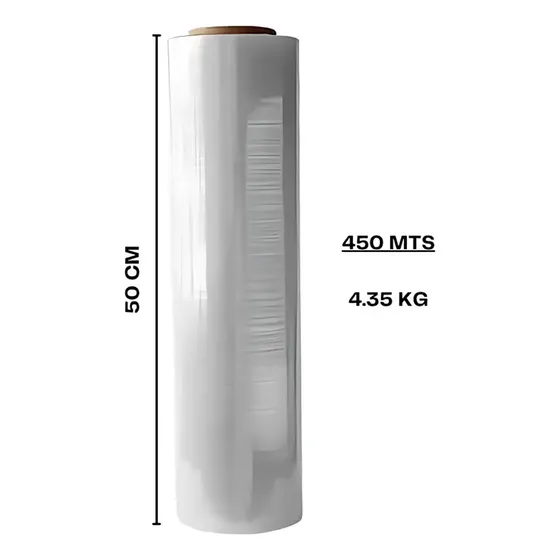 Rollo Bobina De Plastico Envoplast Transparente 50cm 450mts 