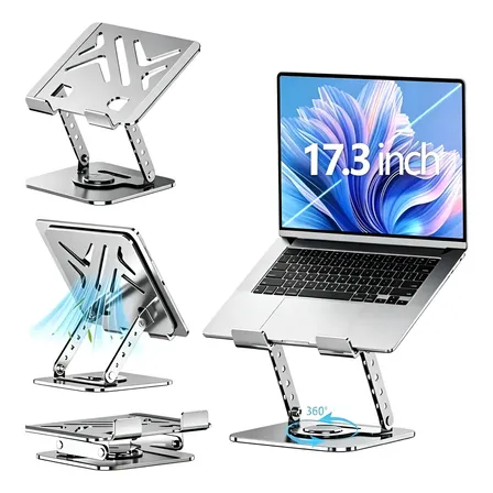 Suporte De Mesas Metal Para Macbook Notebook 10-17.3'' 360° Cinza-escuro