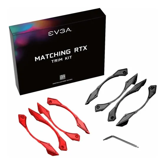 Kit Recorte Rojo Negro Para Tarjeta Doble Ventilador Evga 20