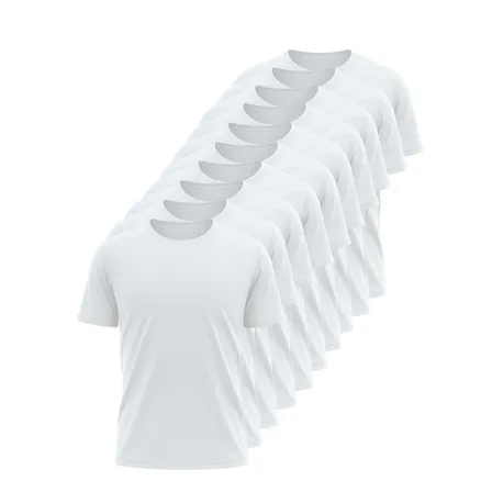 Kit 10 Camisetas Dry Fit Básica Lisa Treino Leves Defeitos Branco Liso M