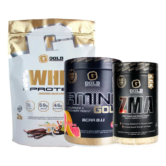 Whey Protein 2lbs + Amino + Zma. Gold Nutrition. Outlet