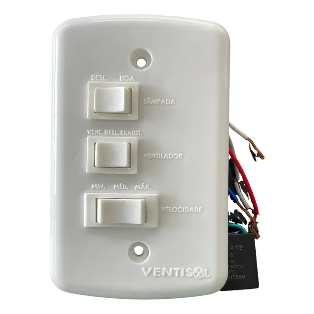 1 Dimer, Interruptor,  Controle Parede Ou Chave De Ligar Do Ventilador Teto Ventisol Marca Aires Com Capacitor 127 Volts
