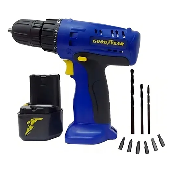 Taladro Inalambrico Good Year 17001k Maletin 550rpm Tio Musa Color Azul