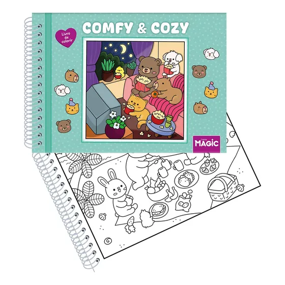 Livro De Colorir Tiktok Comfy & Cozy Green De Magic Kids Editorial Livros Magic Capa Dura Edição 1 Em Português 2025