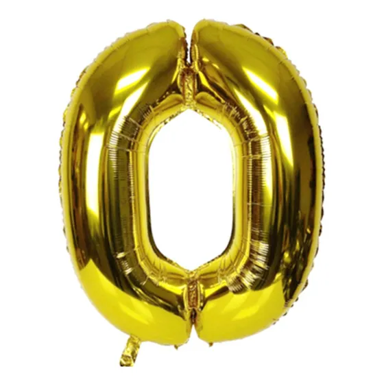 Globo Número Dorado Metalizado  80 Cm Fiestas