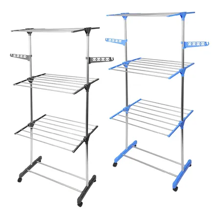 Varal De Roupa Aco Inox Dobravel Vertical Cor Prateado Toaninni Prata