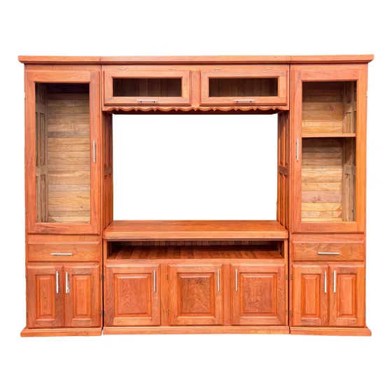 Rack De Entretenimiento 2.20m X 2m Modular Tv De Algarrobo
