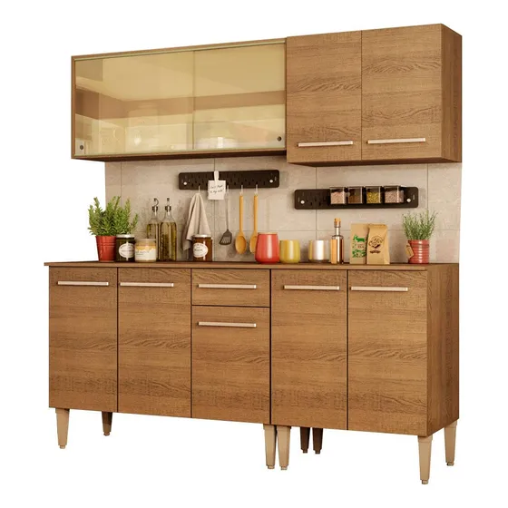Armario De Cocina Completo 169cm Emilly Drive Madesa 04m Color Marrón