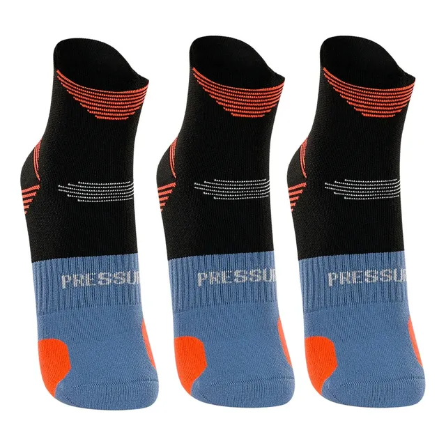 Meia Poliamida Corrida Lupo Cano Curto Dry Anti Bolha 3pares Preto Logo 41-44 (g)