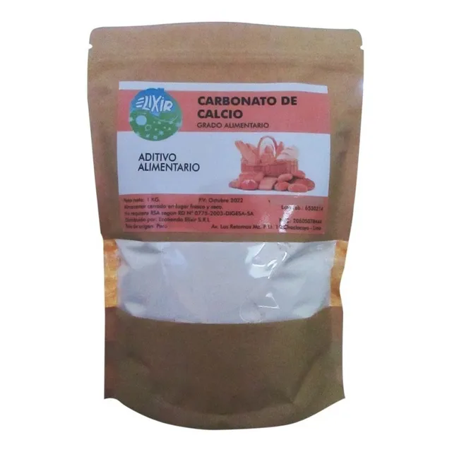 Carbonato De Calcio | Food Grade | Bolsa 1 Kg