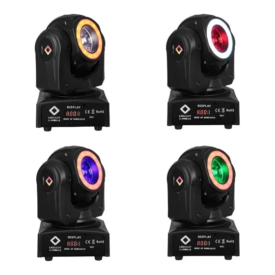 Kit 4 Unidades Mini Moving Beam Led 60w Beam E Effect 2in1 Color Beam Led 60w Rgbw Osram Led Mais Wash Effect