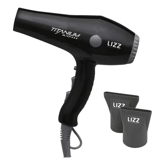 Secador De Cabelo Lizz Titanium Black Preto E Cinza 127v