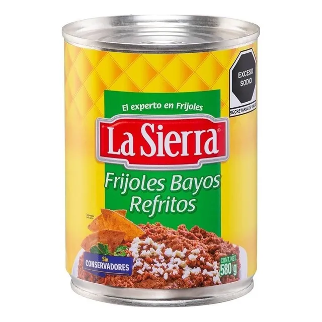 Lata La Sierra De Frijoles Refritos Bayos De 580g