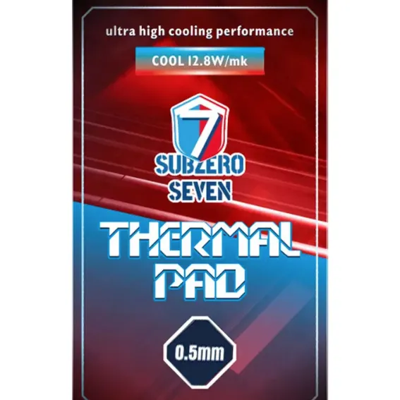 Termalpad 0.5mm 1mm 1.5mm Subzero Seven 12.8w/mk Thermal Pad