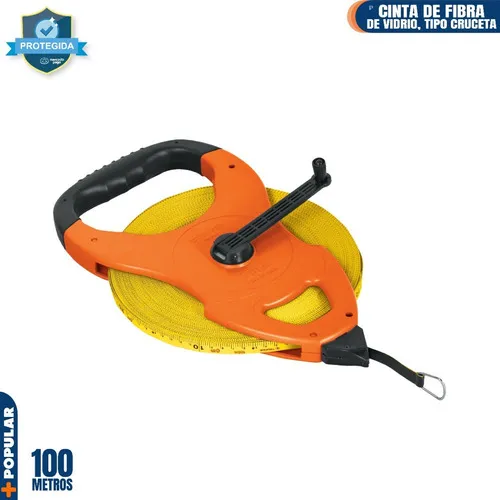 Decametro Fibra De Vidrio, Tipo Cruceta, 100 M - Truper