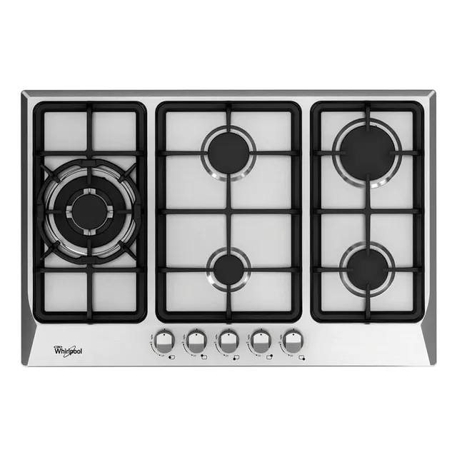 Tope A Gas Acero 5 Quemadores Whirlpool