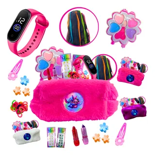 Kit Infantil Criança De Maquiagem Com Nessaire Make Stich Kit Infantil Criança De Maquiagem Com Nessaire Make Stich