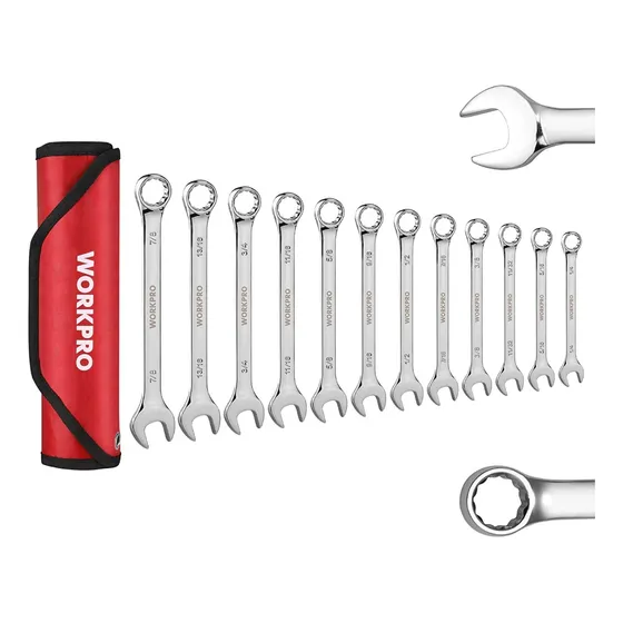 Juego De Llaves Combinadas Set ( 12pzs Sae Cr-v) Workpro
