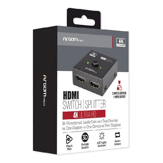 Switch/splitter 2 En 1 Bi-direccional Hdmi 4k Hd